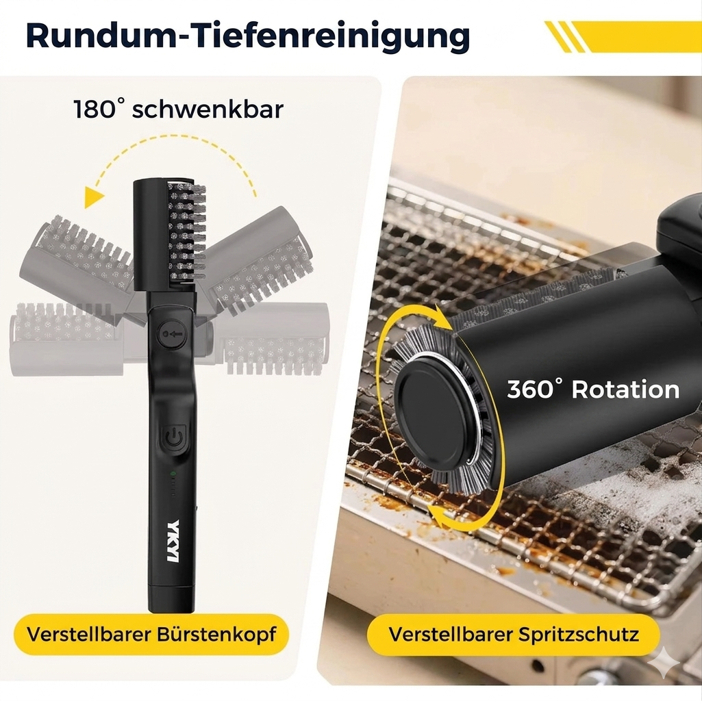 Kabellose BBQ-Reinigungsbürste mit 3 Geschwindigkeiten