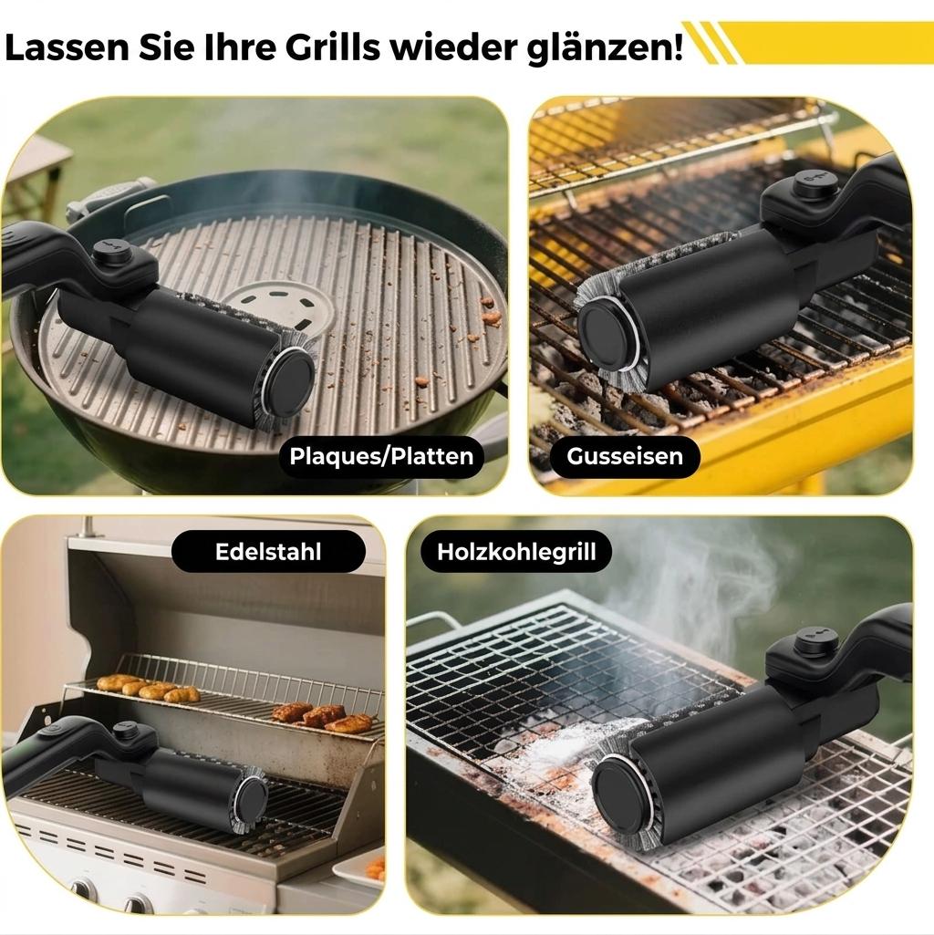 Kabellose BBQ-Reinigungsbürste mit 3 Geschwindigkeiten